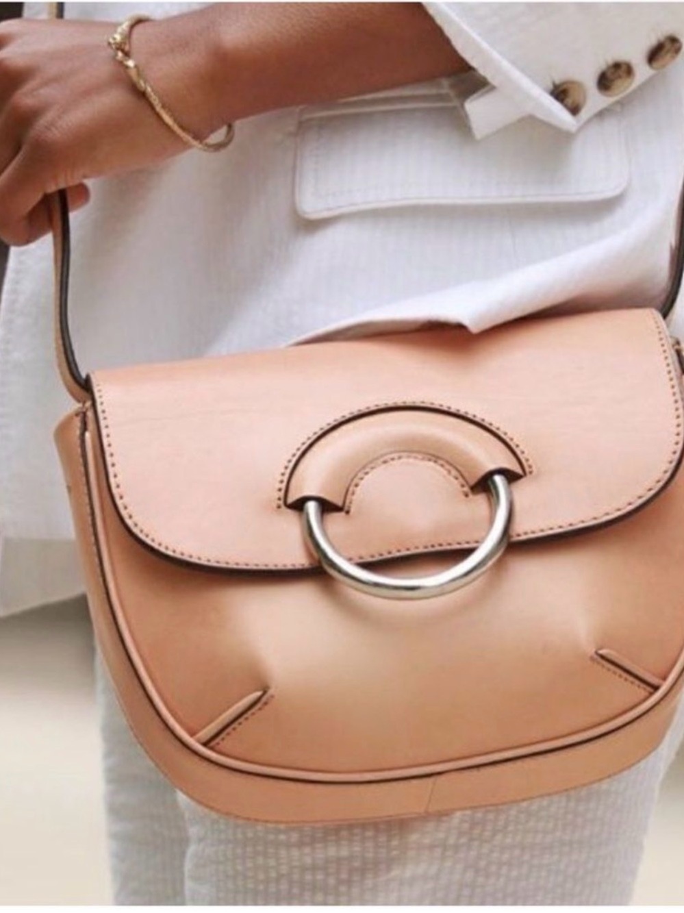 Banana Republic Vachetta Italian Leather Crossbody Bag – Natural Tan NWT